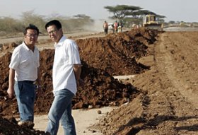 Chinese-financed road construction project in Kenya