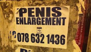 Penis enlargement ad in Johannesburg