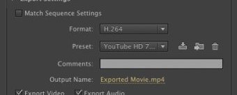 Premiere Pro export settings